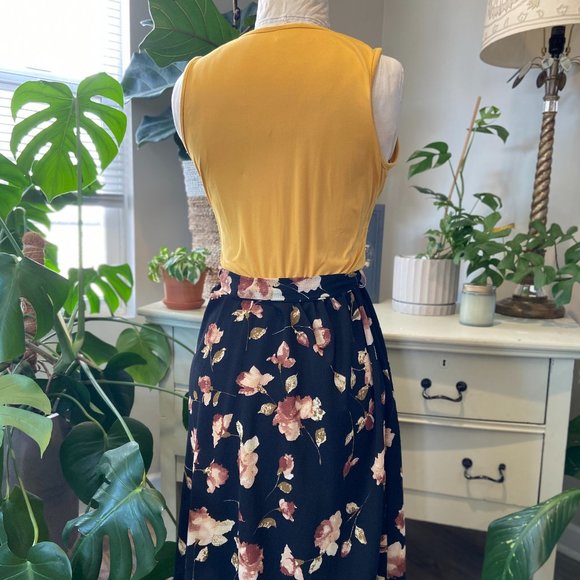 Floral and Mustard Midi Dress - SpotLight - Small - Picture 3 of 14
